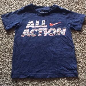 Nike Dark Blue Graphic Short Sleeve Tee Shirt Top